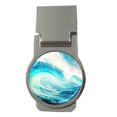 Tsunami Waves Ocean Sea Nautical Nature Water 8 Money Clips (round)  by Jancukart