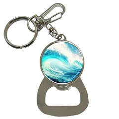 Tsunami Waves Ocean Sea Nautical Nature Water 8 Bottle Opener Key Chain by Jancukart