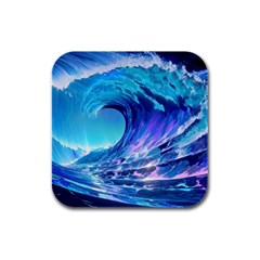 Tsunami Tidal Wave Ocean Waves Sea Nature Water 2 Rubber Square Coaster (4 Pack) by Jancukart