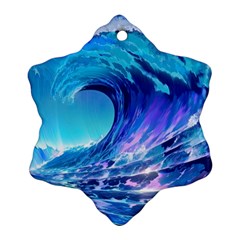 Tsunami Tidal Wave Ocean Waves Sea Nature Water 2 Ornament (snowflake)