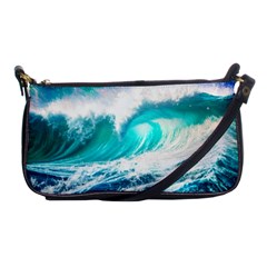 Tsunami Waves Ocean Sea Nautical Nature Water Blue Nature Shoulder Clutch Bag by Jancukart