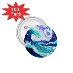 Tsunami Waves Ocean Sea Nautical Nature Water 1 75  Buttons (100 Pack)  by Jancukart