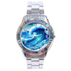 Tsunami Tidal Wave Ocean Waves Sea Nature Water 3 Stainless Steel Analogue Watch by Jancukart