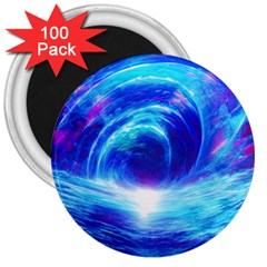 Tsunami Waves Ocean Sea Nautical Nature Water Art Work 3  Magnets (100 Pack) by Jancukart