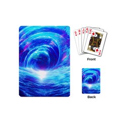 Tsunami Waves Ocean Sea Nautical Nature Water Art Work Playing Cards Single Design (mini) by Jancukart