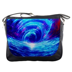 Tsunami Waves Ocean Sea Nautical Nature Water Art Work Messenger Bag by Jancukart