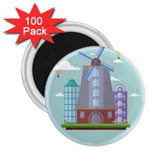 Amsterdam Landmark Landscape 2 25  Magnets (100 Pack) 