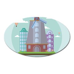 Amsterdam Landmark Landscape Oval Magnet