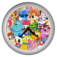 Illustration Cartoon Character Animal Cute Wall Clock (silver)