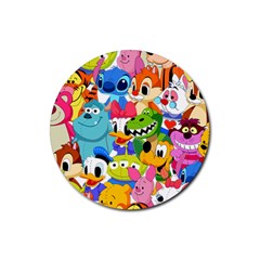 Illustration Cartoon Character Animal Cute Rubber Coaster (round)