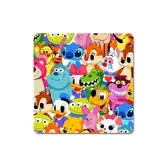 Illustration Cartoon Character Animal Cute Square Magnet