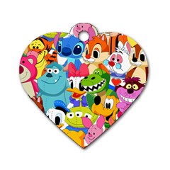 Illustration Cartoon Character Animal Cute Dog Tag Heart (one Side)