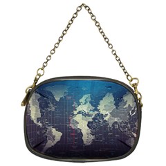 Vintage World Map Illustration Artwork Water Drop Digital Art Arts Chain Purse (two Sides) by Sudheng