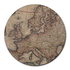 Vintage Europe Map Round Mousepad