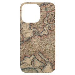 Vintage Europe Map Iphone 14 Pro Max Black Uv Print Case by Sudheng