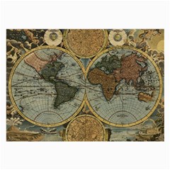 Vintage World Map Large Glasses Cloth (2 Sides)