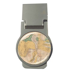 Vintage World Map Physical Geography Money Clips (round) 