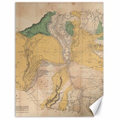 Vintage World Map Physical Geography Canvas 18  X 24 