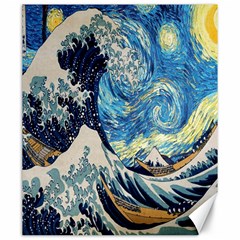 The Great Wave Of Kanagawa Painting Starry Night Van Gogh Canvas 20  X 24 