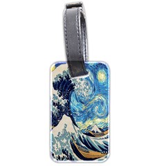 The Great Wave Of Kanagawa Painting Starry Night Van Gogh Luggage Tag (two Sides) by Sudheng