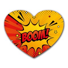 Explosion Boom Pop Art Style Heart Mousepad