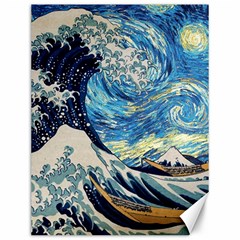 Starry Night Hokusai Van Gogh The Great Wave Off Kanagawa Canvas 12  X 16  by Sudheng