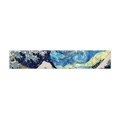 Starry Night Hokusai Van Gogh The Great Wave Off Kanagawa Premium Plush Fleece Scarf (mini) by Sudheng