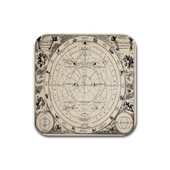 Astronomy Vintage Rubber Square Coaster (4 Pack) by ConteMonfrey