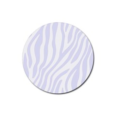 Grey Zebra Vibes Animal Print  Rubber Round Coaster (4 Pack) by ConteMonfrey