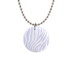 Grey Zebra Vibes Animal Print  1  Button Necklace