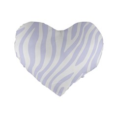 Grey Zebra Vibes Animal Print  Standard 16  Premium Heart Shape Cushions by ConteMonfrey