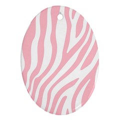 Pink Zebra Vibes Animal Print  Ornament (oval) by ConteMonfrey