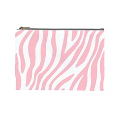 Pink Zebra Vibes Animal Print  Cosmetic Bag (large) by ConteMonfrey