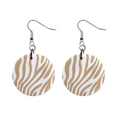 Brown Zebra Vibes Animal Print  Mini Button Earrings by ConteMonfrey