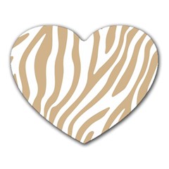 Brown Zebra Vibes Animal Print  Heart Mousepad by ConteMonfrey