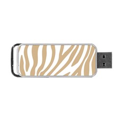 Brown Zebra Vibes Animal Print  Portable Usb Flash (one Side) by ConteMonfrey