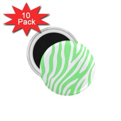 Green Zebra Vibes Animal Print  1 75  Magnets (10 Pack)  by ConteMonfrey