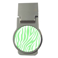 Green Zebra Vibes Animal Print  Money Clips (Round) 