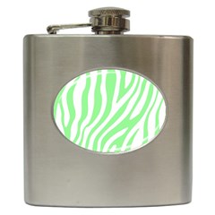 Green Zebra Vibes Animal Print  Hip Flask (6 oz)