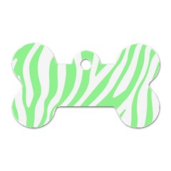 Green Zebra Vibes Animal Print  Dog Tag Bone (Two Sides)