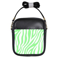 Green Zebra Vibes Animal Print  Girls Sling Bag