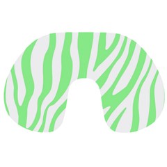 Green Zebra Vibes Animal Print  Travel Neck Pillow