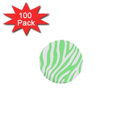 Green Zebra Vibes Animal Print  1  Mini Buttons (100 Pack)  by ConteMonfrey