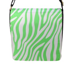Green Zebra Vibes Animal Print  Flap Closure Messenger Bag (l) by ConteMonfrey