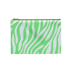 Green Zebra Vibes Animal Print  Cosmetic Bag (medium) by ConteMonfrey