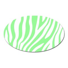 Green Zebra Vibes Animal Print  Oval Magnet by ConteMonfrey