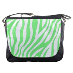 Green Zebra Vibes Animal Print  Messenger Bag by ConteMonfrey