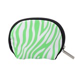 Green Zebra Vibes Animal Print  Accessory Pouch (Small) Back