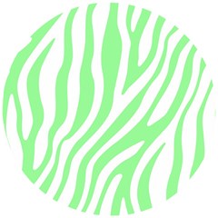 Green Zebra Vibes Animal Print  Wooden Puzzle Round