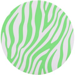 Green Zebra Vibes Animal Print  Uv Print Round Tile Coaster by ConteMonfrey